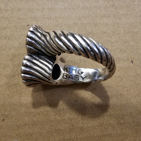 Silver And White Cubic Zirconia Twisted Pattern Ring - Picture 10 of 11